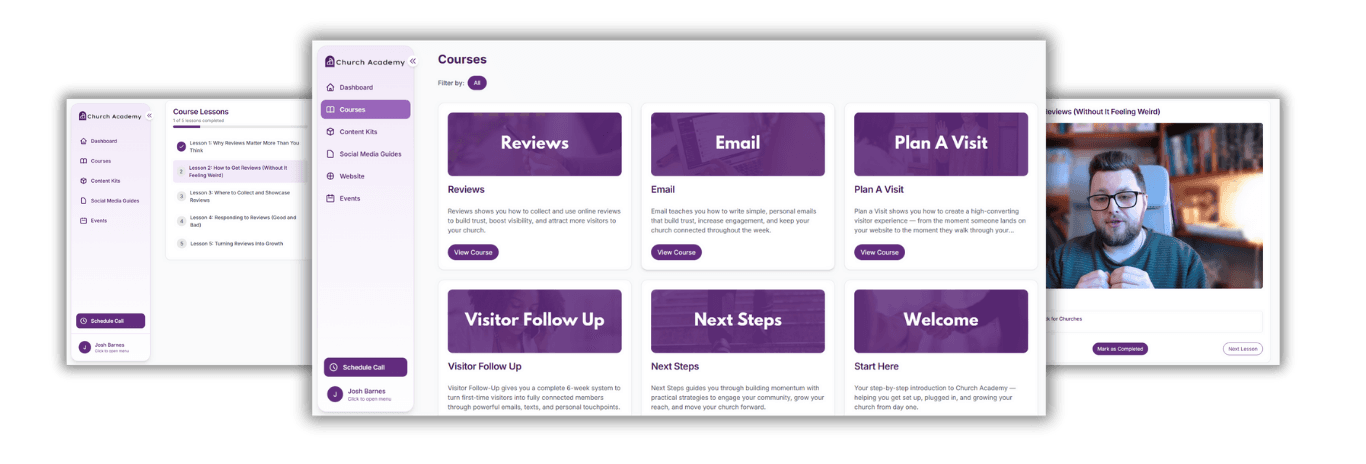 Church Academy Courses Platform Preview