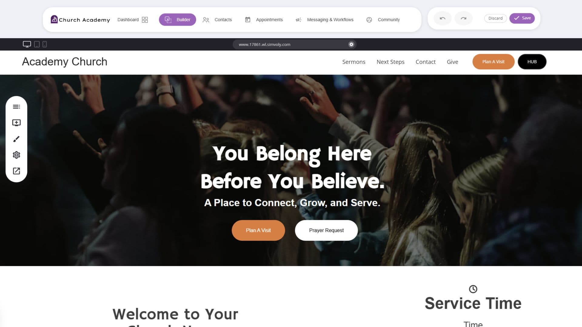 Church Academy Website Builder Preview
